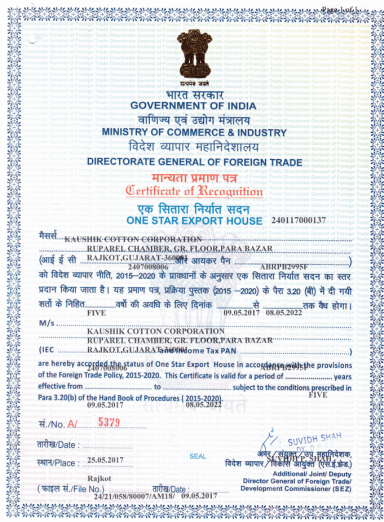 Export certificate